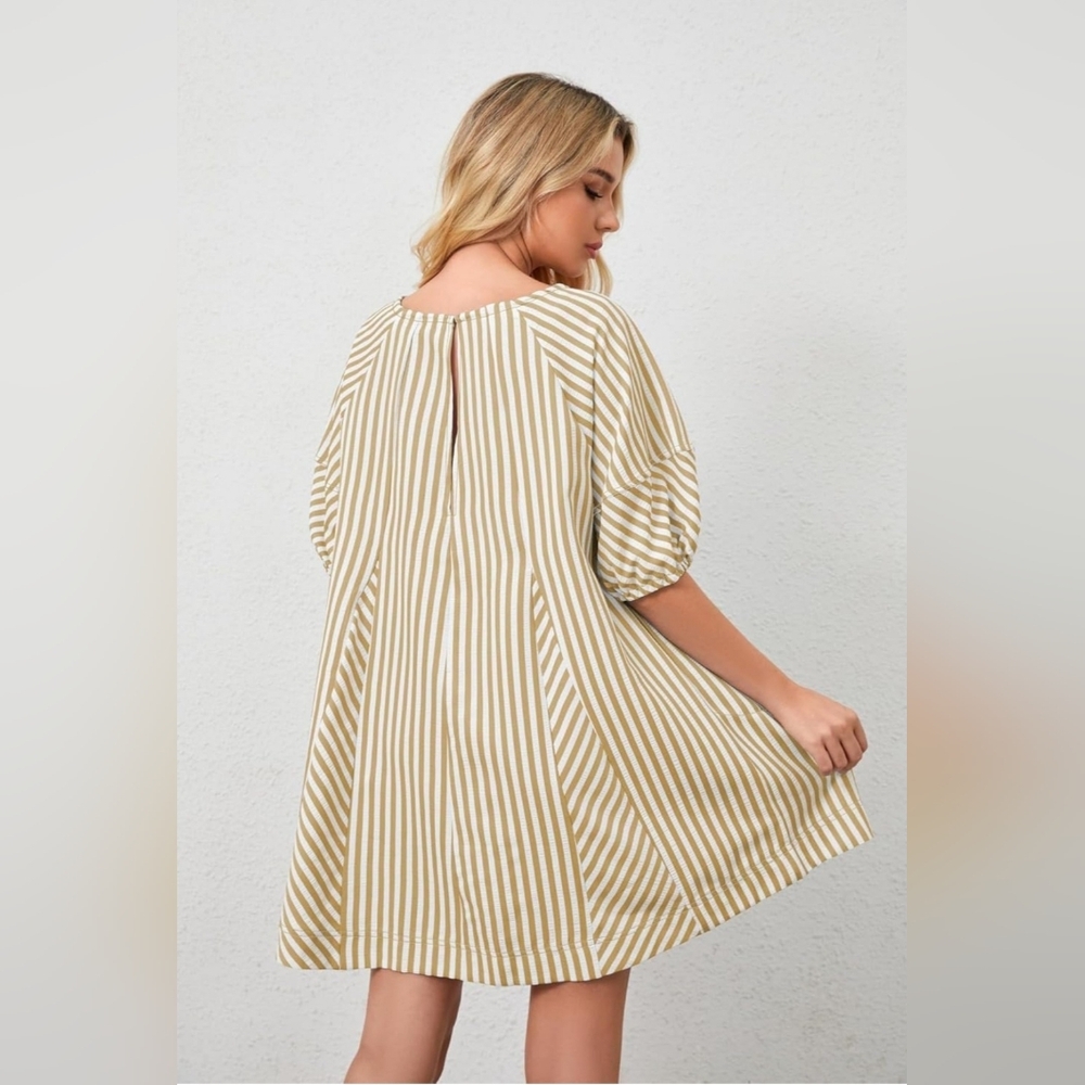 Women's Striped Mini Dress - Picture 7 of 16